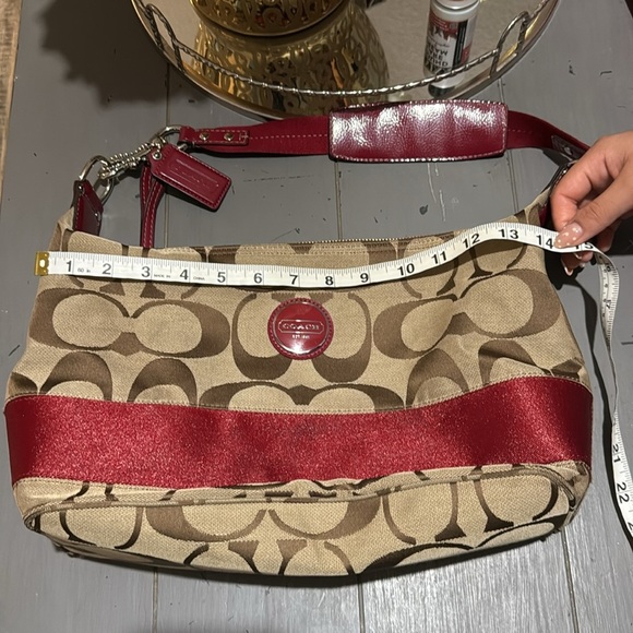 Coach Beige and Red Shoulder Bag - Picture 10 of 11